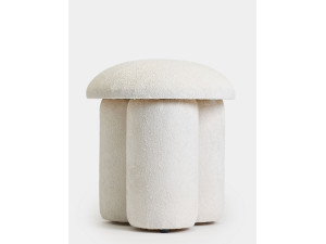 Pouf en tissu "Magnus" - 45 x 45 x 48 cm - Blanc