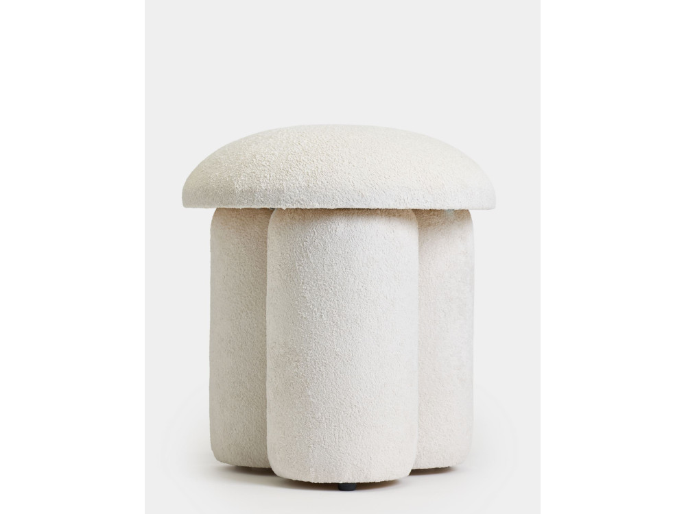 Pouf en tissu "Magnus" - 45 x 45 x 48 cm - Blanc