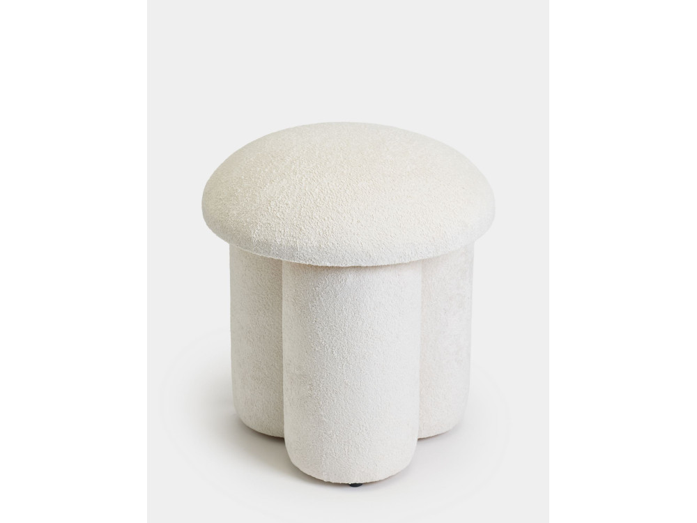 Pouf en tissu "Magnus" - 45 x 45 x 48 cm - Blanc