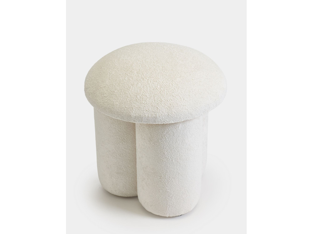 Pouf en tissu "Magnus" - 45 x 45 x 48 cm - Blanc