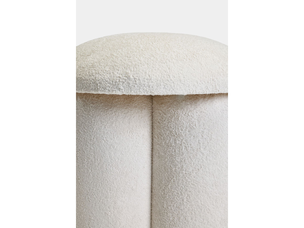 Pouf en tissu "Magnus" - 45 x 45 x 48 cm - Blanc