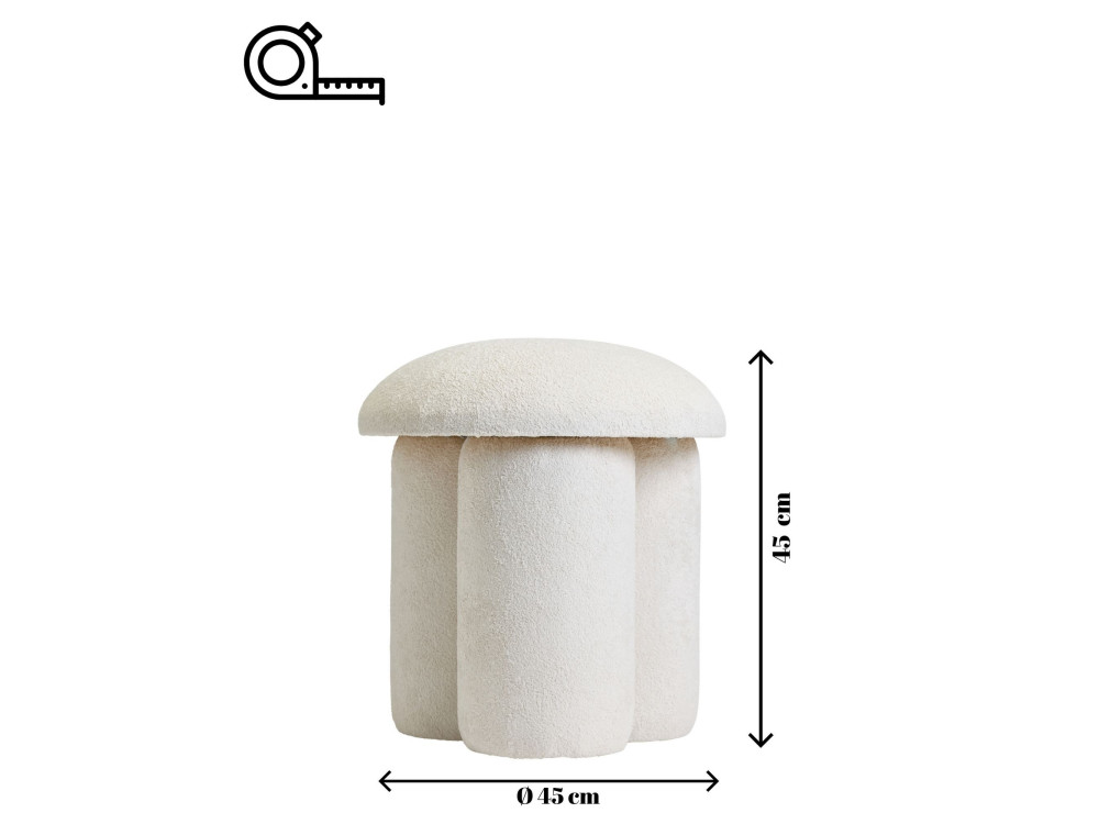 Pouf en tissu "Magnus" - 45 x 45 x 48 cm - Blanc