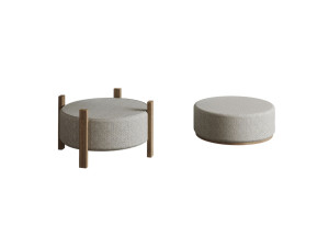 Pouf en bois "Clone" - 47 x 48 x 45 cm - Beige
