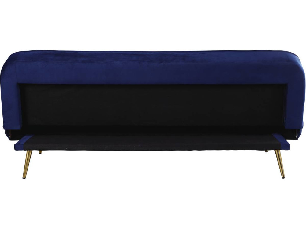 Canapé Clic Clac en velours "James" - 180 x  83 x 75 cm - 3 places - Bleu foncé