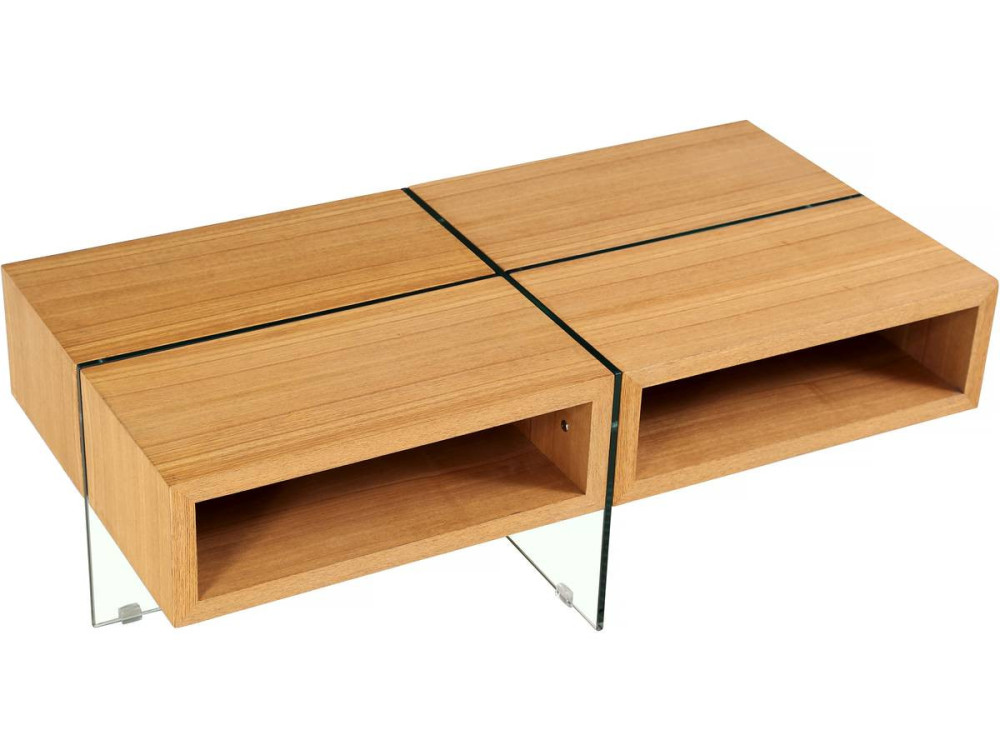 Table basse "Milano" - 120 x 60 x 40 cm - Finition chêne