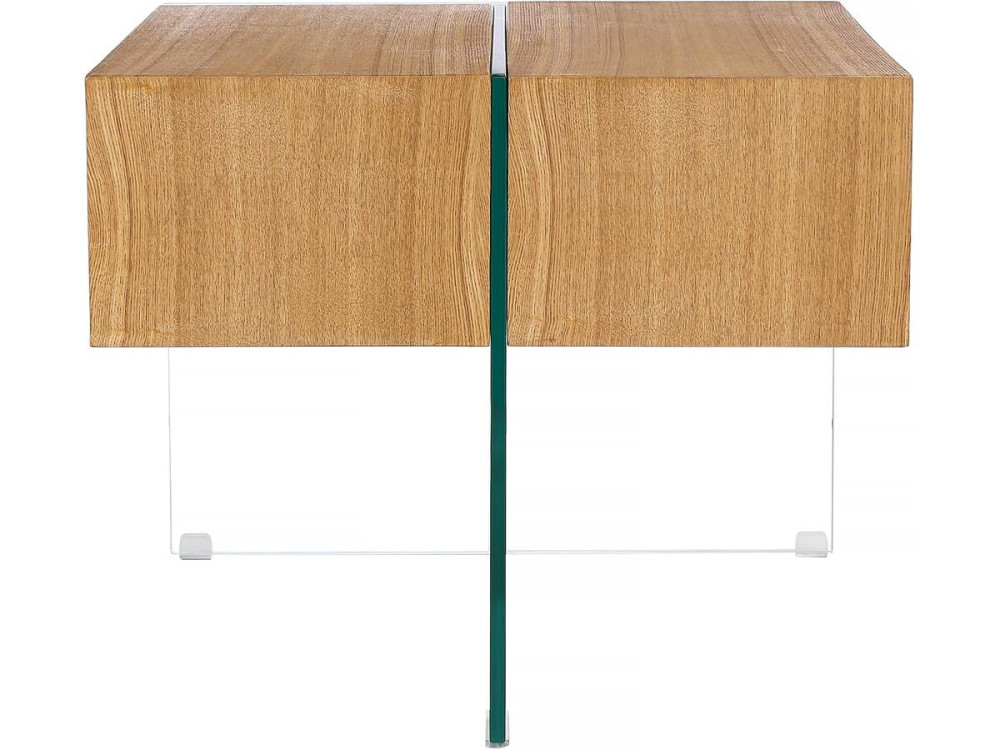 Table basse "Venezia" - 60 x 60 x 50 cm -  Finition chêne
