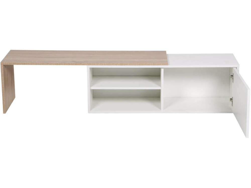 Table basse "Melinda" - Blanc/Chêne