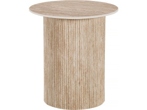 table d'appoint, bout de canapé, table de chevet en céramique "Eclat" - 50 x 50 cm - Marron