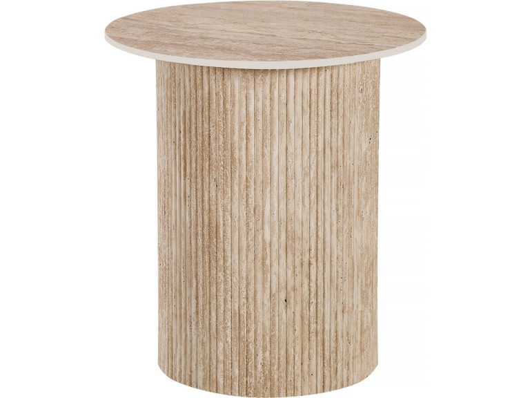table d'appoint, bout de canapé, table de chevet en céramique "Eclat" - 50 x 50 cm - Marron
