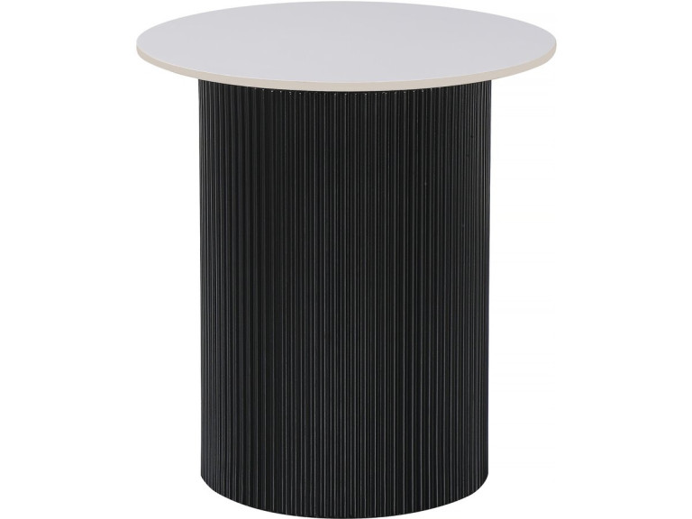 Table d'appoint, bout de canapé, table de chevet en céramique "Eclat" - 50 x 50 x 55 cm - Blanc