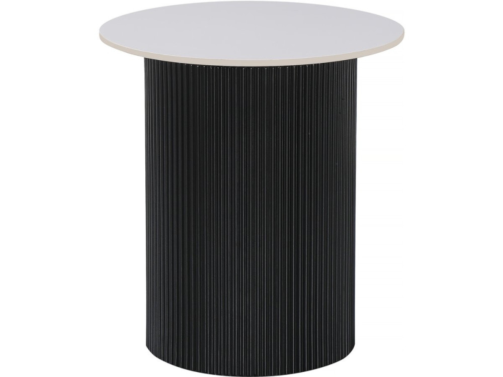 Table d'appoint, bout de canapé, table de chevet en céramique "Eclat" - 50 x 50 x 55 cm - Blanc