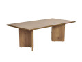 Table basse en bois "Sabin" - 60 x 119 x 40 cm - Travertin - Chêne VNT