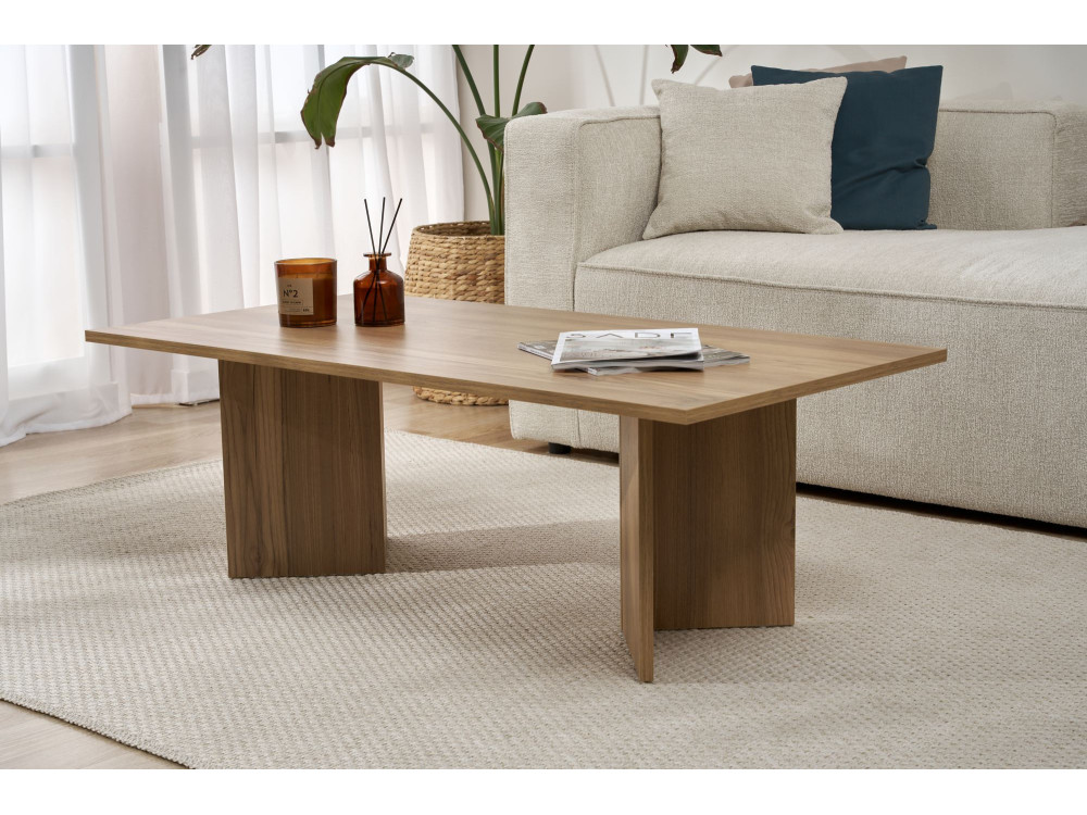 Table basse en bois "Sabin" - 60 x 119 x 40 cm - Chêne