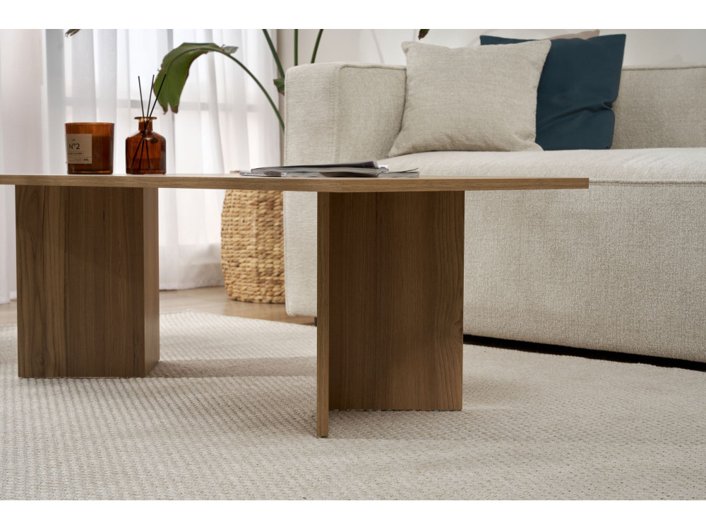 Table basse en bois "Sabin" - 60 x 119 x 40 cm - Chêne