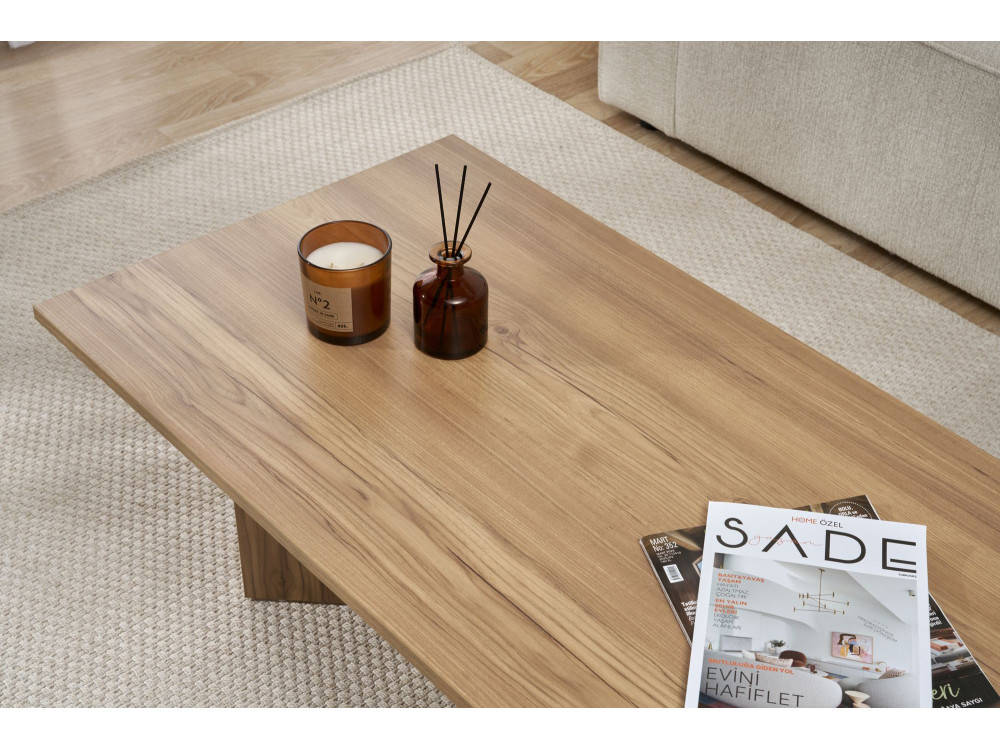 Table basse en bois "Sabin" - 60 x 119 x 40 cm - Chêne