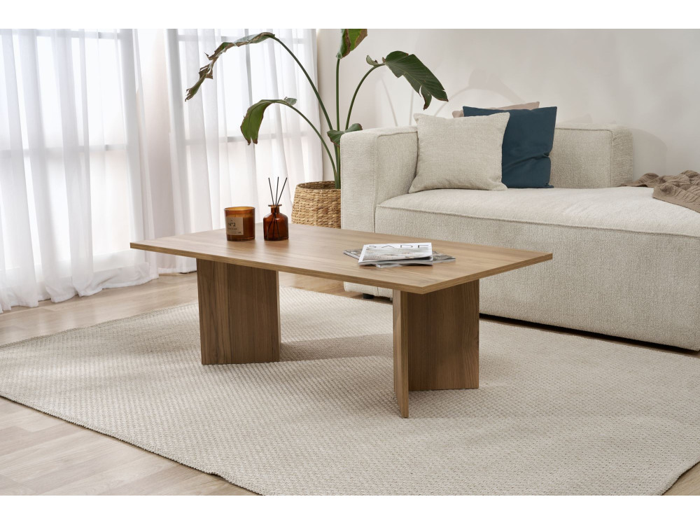 Table basse en bois "Sabin" - 60 x 119 x 40 cm - Chêne