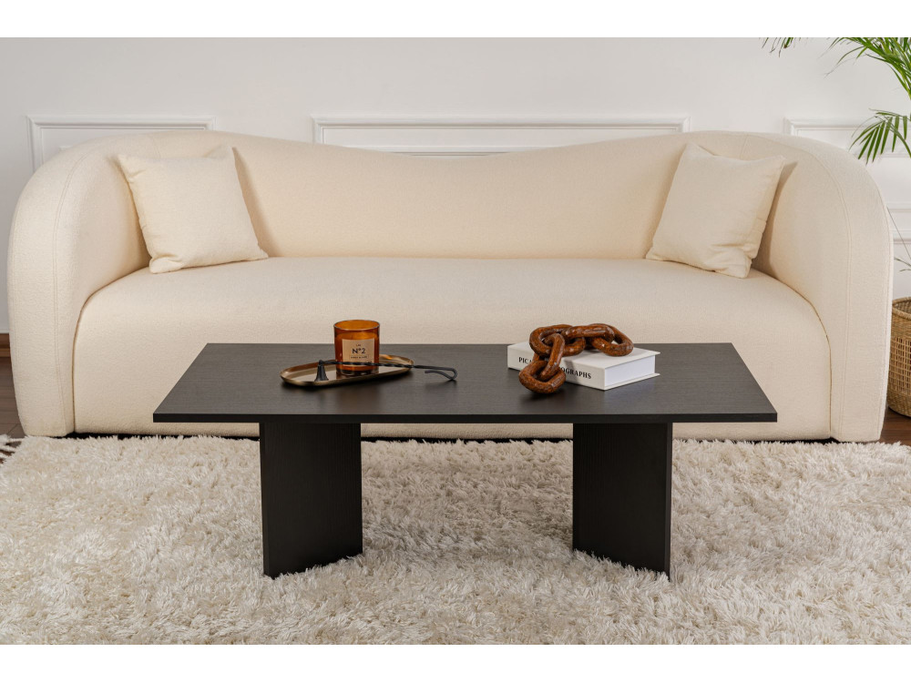 Table basse en bois "Sabin" - 60 x 119 x 40 cm - Bois Noir