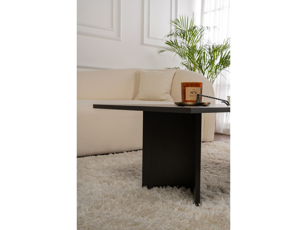 Table basse en bois "Sabin" - 60 x 119 x 40 cm - Bois Noir