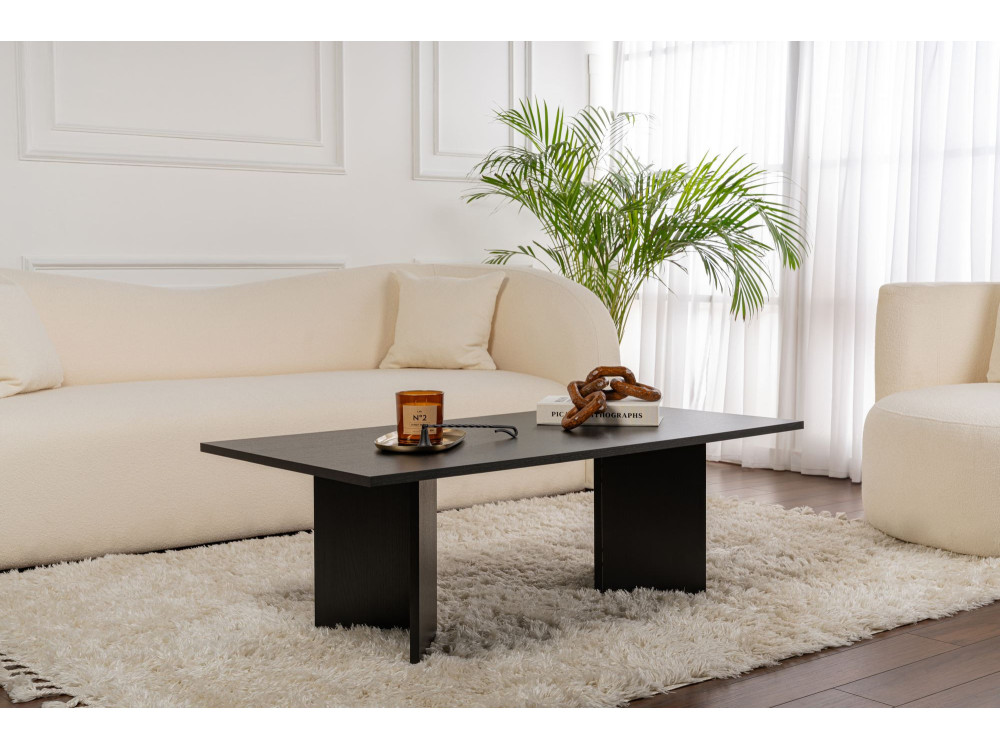 Table basse en bois "Sabin" - 60 x 119 x 40 cm - Bois Noir