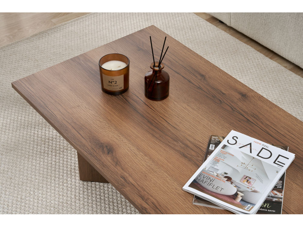 Table basse en bois "Sabin" - 60 x 119 x 40 cm - Noyer
