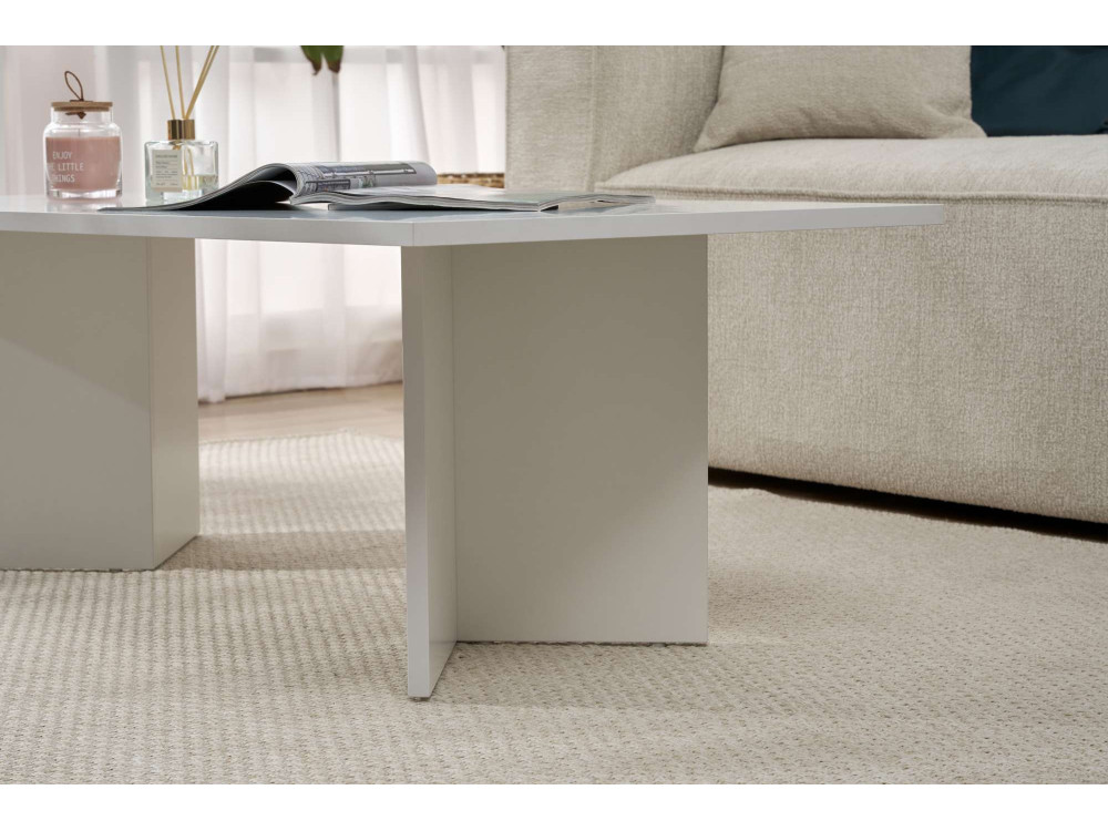 Table basse en bois "Sabin" 119 x 60 x 40 cm - Blanc