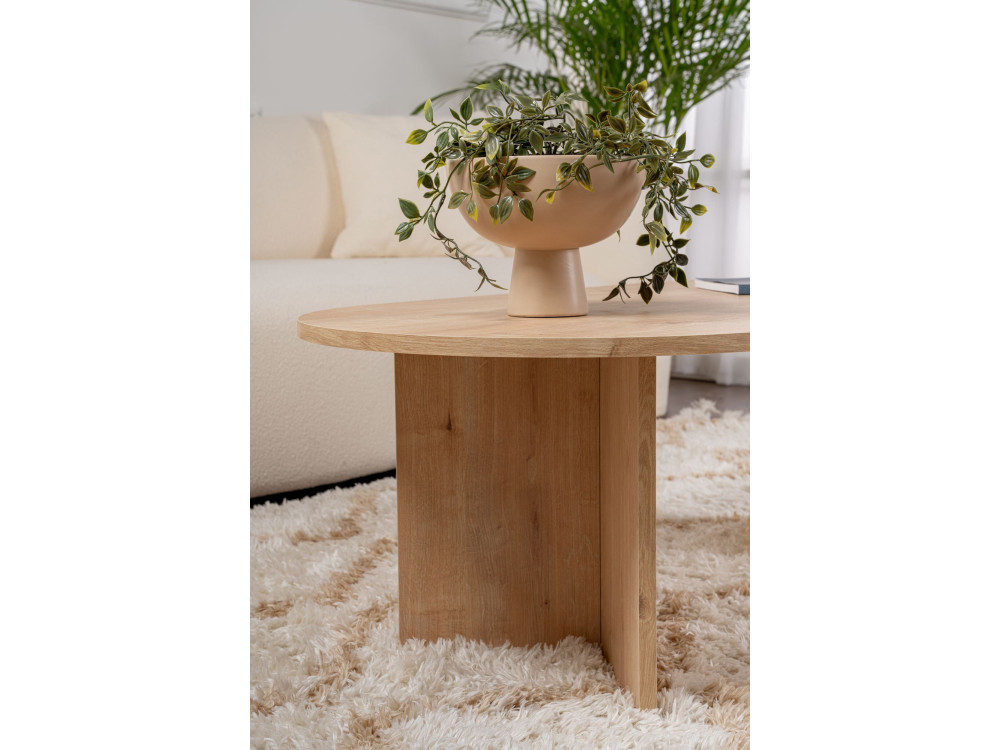 Table basse en bois "Sable" - 60 x 119 x 40 cm - Chêne Saphir