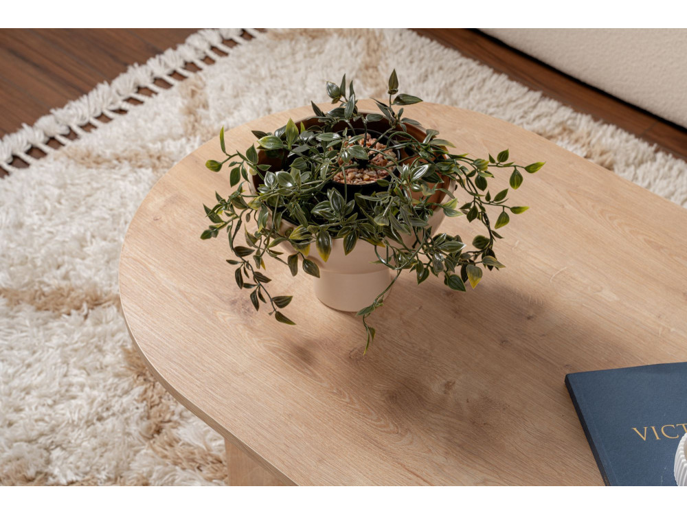 Table basse en bois "Sable" - 60 x 119 x 40 cm - Chêne Saphir