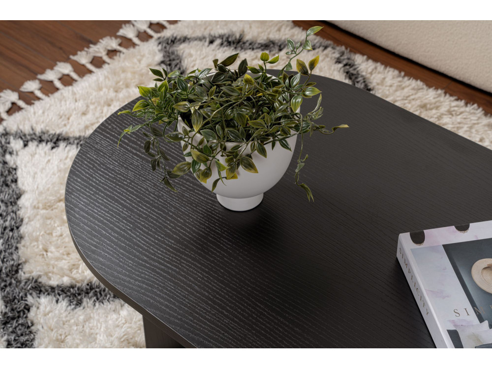 Table basse en bois "Sable" - 60 x 119 x 40 cm - Bois Noir