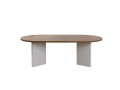 Table basse en bois "Sable" 119 x 60 x 40 cm - Travertin - Noyer, Blanc