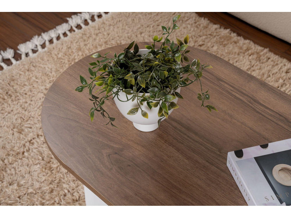 Table basse en bois "Sable" - 60 x 119 x 40 cm - NoyerBlanc