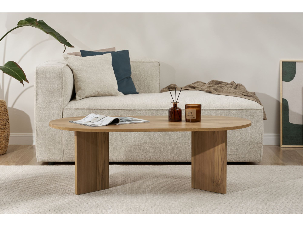 Table basse en bois "Sable" - 60 x 119 x 40 cm - Chêne