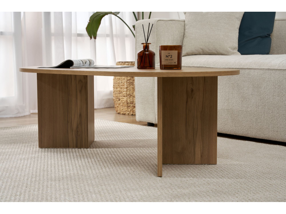 Table basse en bois "Sable" - 60 x 119 x 40 cm - Chêne