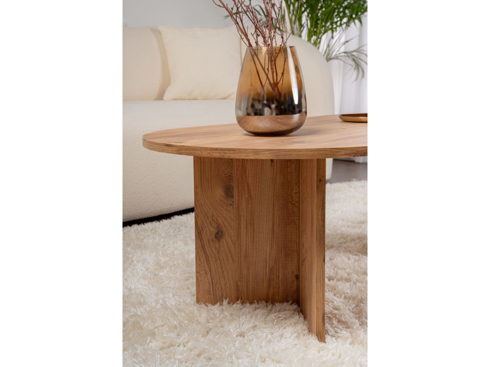 Table basse en bois "Sable" - 60 x 119 x 40 cm - Pin atlantique