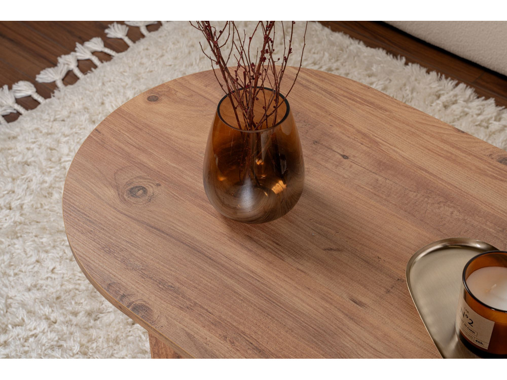 Table basse en bois "Sable" - 60 x 119 x 40 cm - Pin atlantique