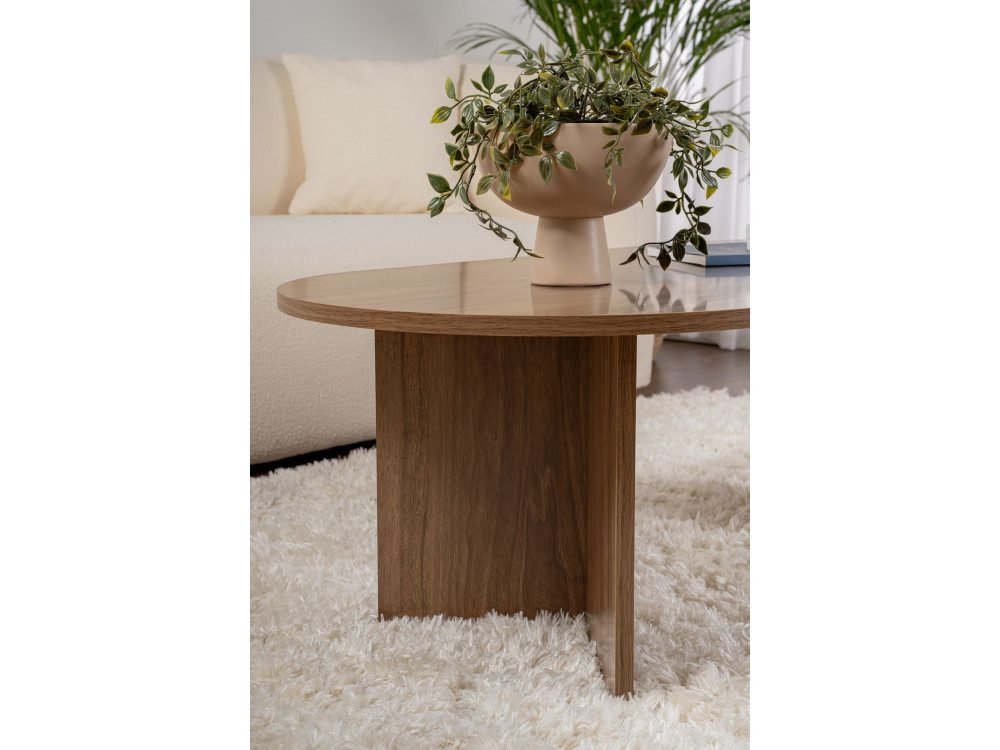 Table basse en bois "Sable" - 60 x 119 x 40 cm - Noyer