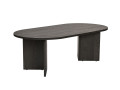 Table basse en bois "Sable" - 60 x 119 x 40 cm - Pin atlantique - Noir, Lumière