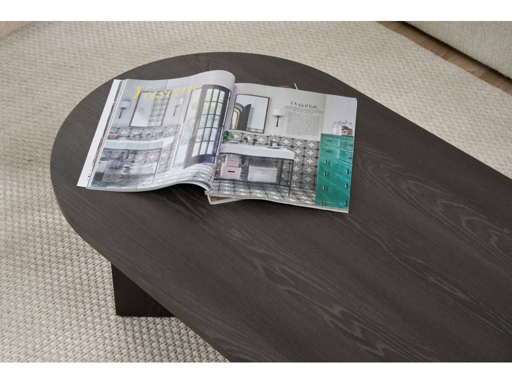 Table basse en bois "Sable" - 60 x 119 x 40 cm - Lumière Noire