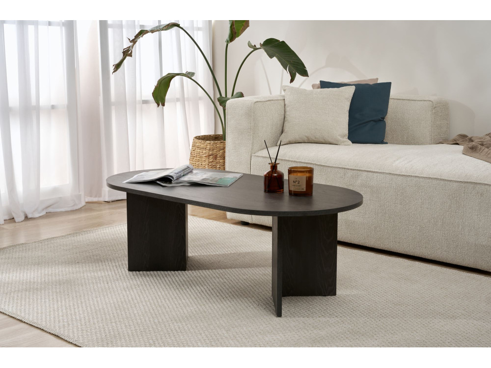 Table basse en bois "Sable" - 60 x 119 x 40 cm - Lumière Noire
