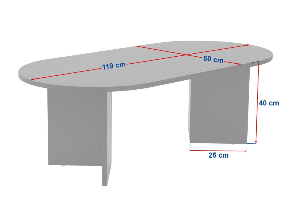 Table basse en bois "Sable" 119 x 60 x 40 cm - Travertin