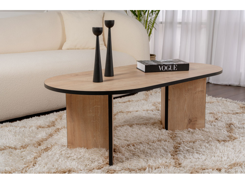 Table basse en bois "Sable" 119 x 60 x 40 cm - Chêne saphir