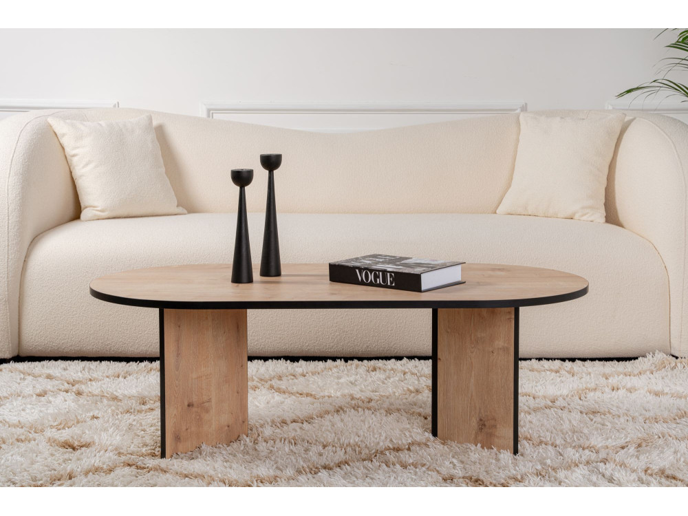 Table basse en bois "Sable" 119 x 60 x 40 cm - Chêne saphir