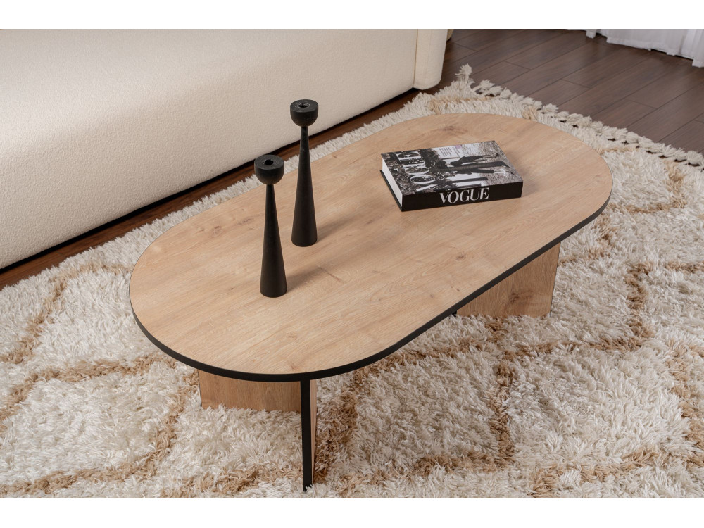 Table basse en bois "Sable" 119 x 60 x 40 cm - Chêne saphir