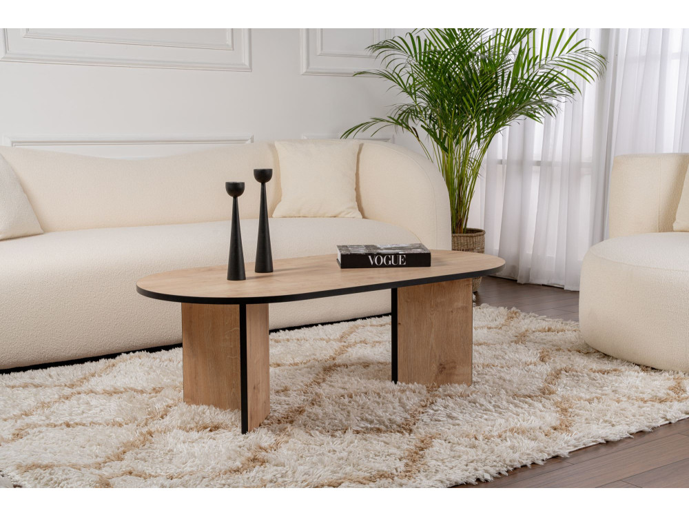 Table basse en bois "Sable" 119 x 60 x 40 cm - Chêne saphir