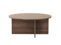 Table basse en bois "Soleil" - 90 x 90 x 40 cm - Bois Noir - Noyer
