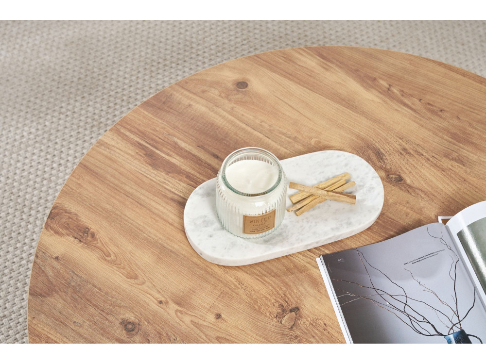 Table basse en bois "Soleil" - 90 x 90 x 40 cm - Pin atlantique
