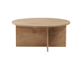 Table basse en bois "Soleil" - 90 x 90 x 40 cm - Bois Noir - Chêne Saphir