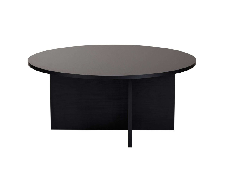 Table basse en bois "Soleil" - 90 x 90 x 40 cm - Bois Noir