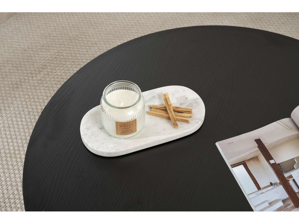 Table basse en bois "Soleil" - 90 x 90 x 40 cm - Bois Noir