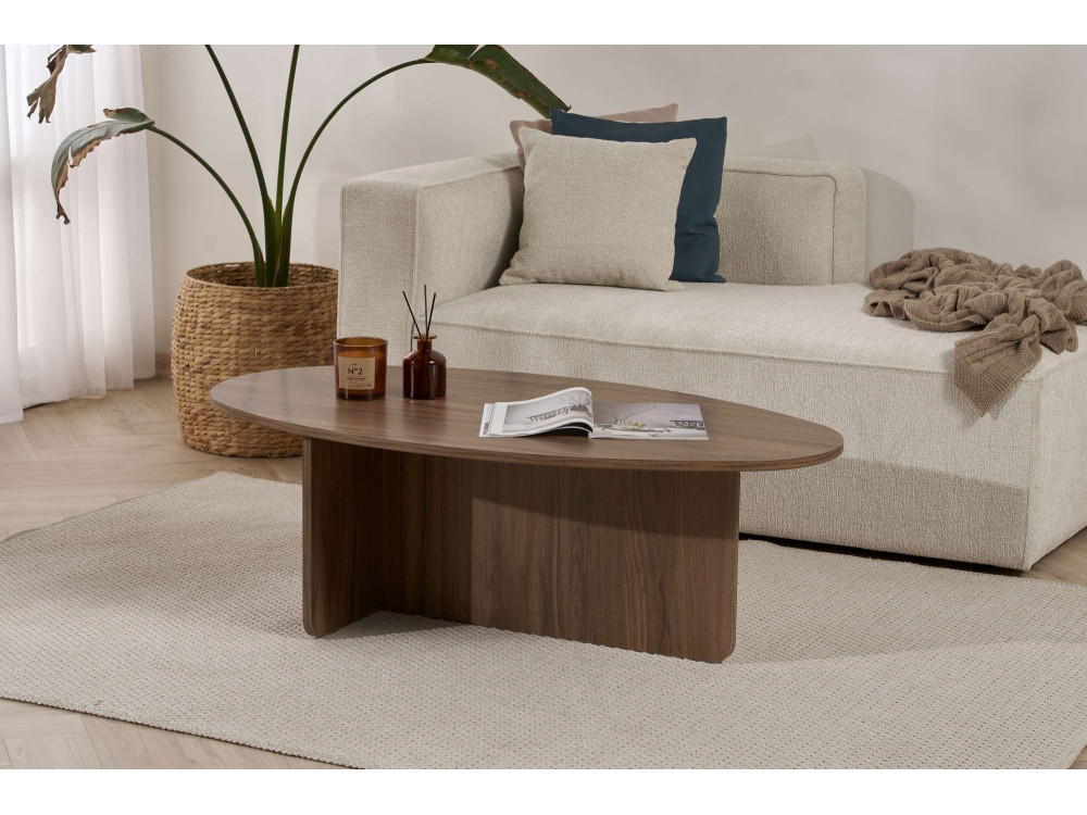 Table basse en bois "Orba" - 120 x 65 x 40 cm - Noyer