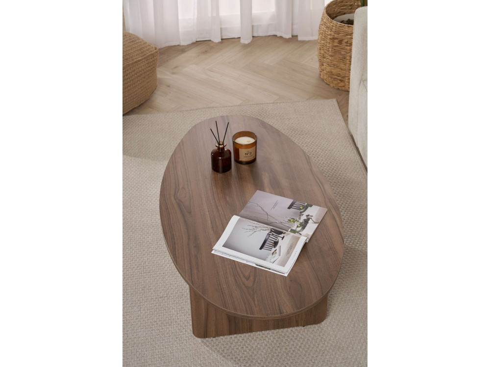 Table basse en bois "Orba" - 120 x 65 x 40 cm - Noyer